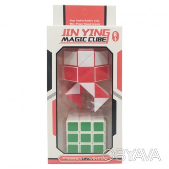 Ігровий набір складається з двох головоломок: кубика та змійки. Виконано з якісн. . фото 1