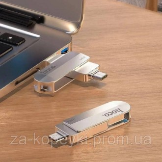  Флешка для MacBook HOCO Wise 2в1 Type-C+USB 3.0 flash drive 64GB UD 10 – это ун. . фото 5