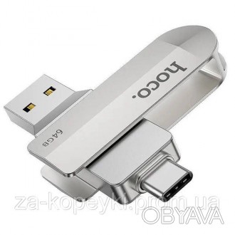  Флешка для MacBook HOCO Wise 2в1 Type-C+USB 3.0 flash drive 64GB UD 10 – это ун. . фото 1