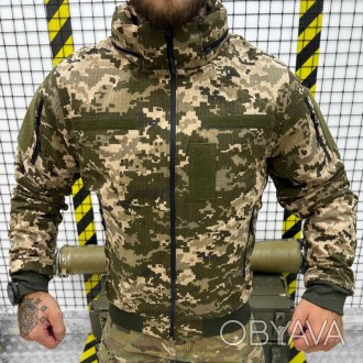 Мужская тактическая куртка военная пиксель зсу с капюшоном осень-зима