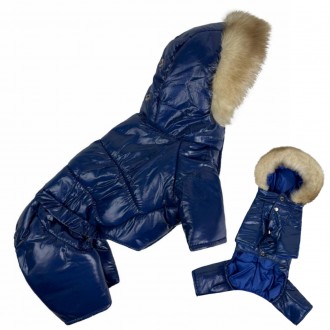 Зимовий одяг костюм для собак, зимовий комбінезон для собак теплий лакований на . . фото 2