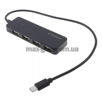 Особливості
4-портовий концентратор USB 2.0 із вбудованим кабелем Type-C
Характе. . фото 2