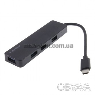 Особливості
4-портовий концентратор USB 3.1 (Gen 1) із вбудованим кабелем Type-C. . фото 1