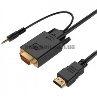 Кабель Cablexpert A-HDMI-VGA-03-5M, HDMI папа/VGA папа + 3.5mm 5.0m.. Запорожье. фото 1 Кабель Cablexpert A-HDMI-VGA-03-5M, HDMI папа/VGA папа + 3.5mm 5.0m.. Запорожье. фото 1