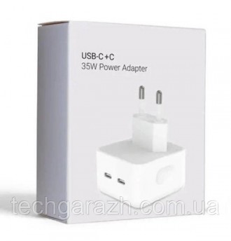 Купити Мережева зарядний пристрій (адаптер) для Apple iРhone A2246 2xPD / 35W wh. . фото 2