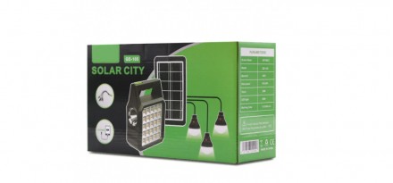 Павербанк-ліхтар 80W переносний з лампочками та сонячною батареєю Solar Light GD. . фото 8