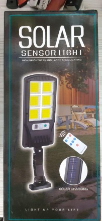 Уличный LED фонарь на солнечной батарее Solar Street Light BL BK 120-6COB с пуль. . фото 2