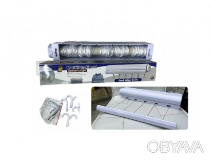 Автоматическая вытяжная настенная вешалка для сушки одежды/Веревка для белья с к. . фото 1