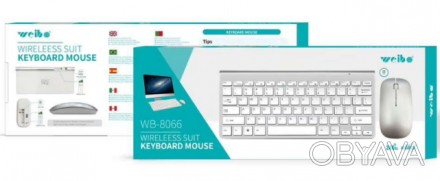 
Бездротова акумуляторна клавіатура з мишею в комплекті для ПК та планшета weibe. . фото 1