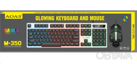 Игровая клавиатура с подсветкой LED GAMING KEYBOARD + Мышь Linmony M-350. . фото 1