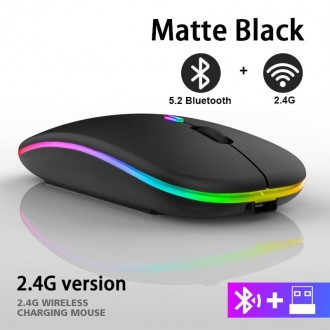 Бездротова безшумна миша BauTech з LED-підсвічуванням RGB - це пристрій, який за. . фото 9