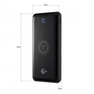 Портативний акумулятор УМБ PowerBank КВАНТ PD18-2 20000mAh має чорний матово-гля. . фото 5