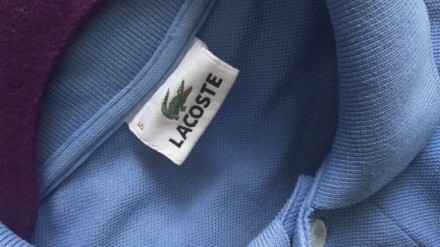 Мужская голубая футболка с воротником поло, Lacoste , р.5.
ПОГ 57 см.
Ширина п. . фото 3