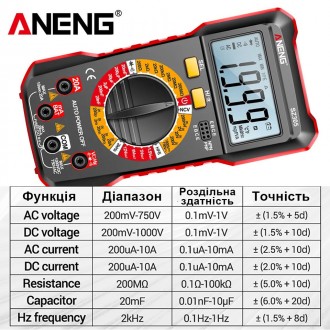 ANENG SZ305 — это портативный цифровой мультиметр, разработанный и изготовленный. . фото 10