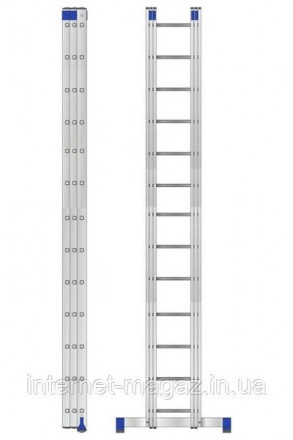 
Алюминиевая трехсекционная универсальная лестница может использоваться как разд. . фото 4