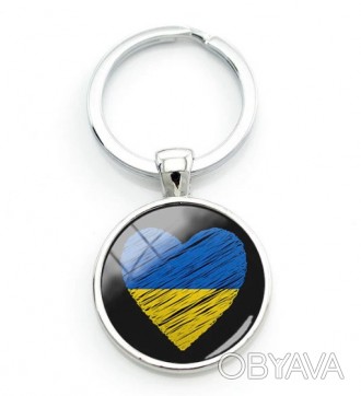 Брелок металлический для ключей Украина, Сердце, круглый
Брелоки для ключей из м. . фото 1
