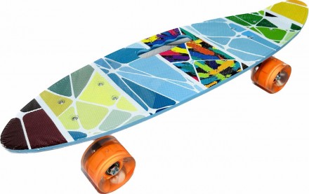 Скейт (пенни борд) Penny board (дека с ручкой, колеса светятся) ТМ Best Board ар. . фото 2