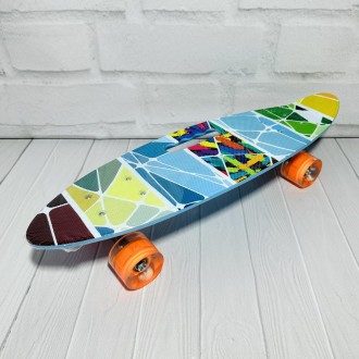 Скейт (пенни борд) Penny board (дека с ручкой, колеса светятся) ТМ Best Board ар. . фото 3