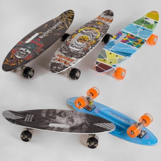 Скейт (пенни борд) Penny board (дека с ручкой, колеса светятся) ТМ Best Board ар. . фото 5