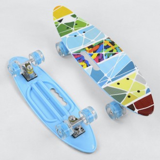 Скейт (пенни борд) Penny board (дека с ручкой, колеса светятся) ТМ Best Board ар. . фото 4