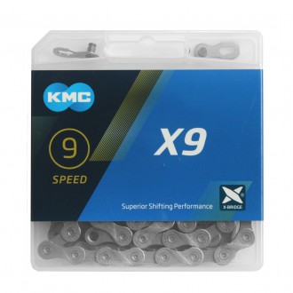 Цепь KMC X9 gray (X9.73) 9 скоростей
Предназначена для велосипедов с 9 скоростно. . фото 2