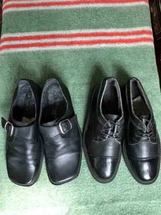 Туфлі чоловічі шкіряні, розмір 40. Туфлі з тупими носками - б/в, а туфлі з гостр. . фото 2