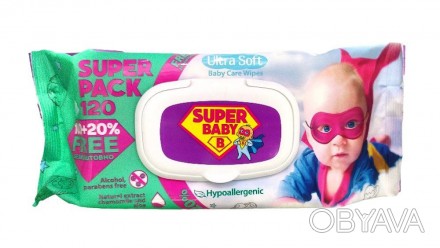 
Вологі серветки Super Baby SuperPack - це зручний і економний варіант для догля. . фото 1