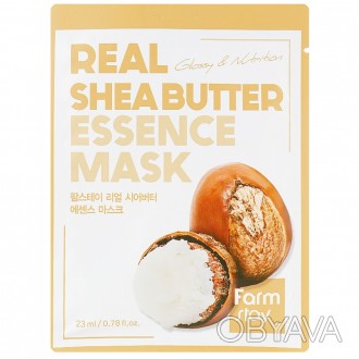 Тканевая маска с маслом ши Farmstay Real Shea Butter Essence Mask отлично подойд. . фото 1