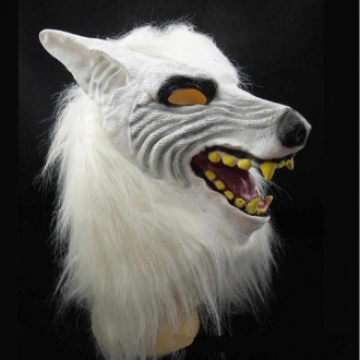 Карнавальная маска белый волк с мехом. Идеально подойдет для любой вечеринки или. . фото 2