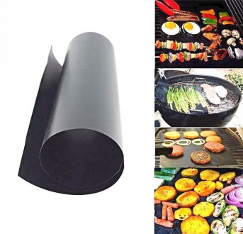 Антипригарный коврик для BBQ и гриля Черный (n-777). Київ. фото 1
