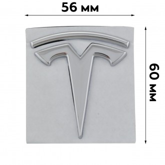 Эмблема "T" на капот (перед) 60х56 мм Tesla Model 3 Silver (1494949-00-A)
 
Разм. . фото 5