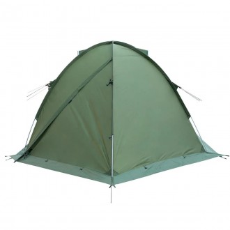 Палатка 2 местная Tramp ROCK 2 (V2) зеленая экспедиционная с внешними дугамиДвух. . фото 4