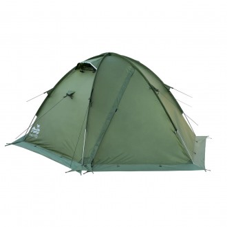 Палатка 2 местная Tramp ROCK 2 (V2) зеленая экспедиционная с внешними дугамиДвух. . фото 3
