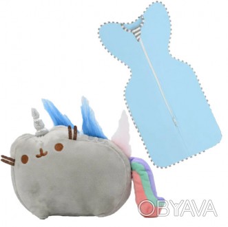 Мягкая игрушка кот-единорог радуга Пушин кэт  и Кокон для сна ребенка S&T 18х15