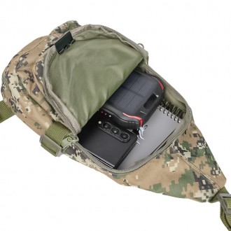 Рюкзак тактический на одно плечо AOKALI Outdoor A32 Камуфляж (6803-57052). . фото 6