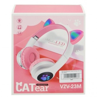 Наушники беспроводные с кошачьими ушками Bluetooth Cat Ear VZV-23M 7699 розовые
. . фото 4