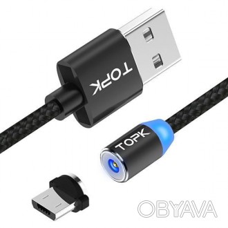 Магнитный кабель для зарядки Topk Led AM23 USB 2.4A Micro-USB
Магнитный кабель T. . фото 1