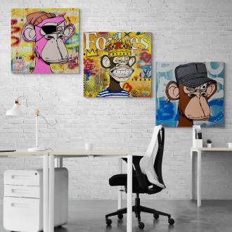Модульная картина ArtStar Обезьяны 50 х 150 см Разноцветный. Київ. фото 1 Модульная картина ArtStar Обезьяны 50 х 150 см Разноцветный. Київ. фото 1