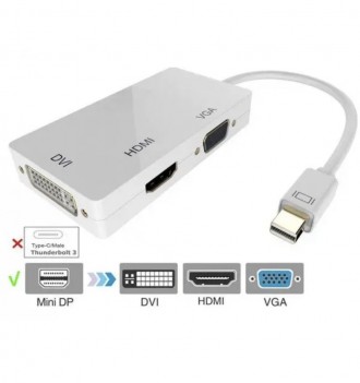 Конвертер переходник
Mini DisplayPort на HDMI/DVI/VGA 34113
Переходник 3 в 1 Min. . фото 7