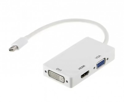 Конвертер переходник
Mini DisplayPort на HDMI/DVI/VGA 34113
Переходник 3 в 1 Min. . фото 2