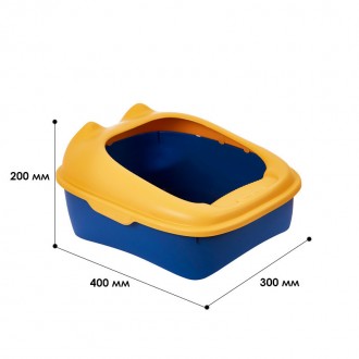 Туалет для кошек Taotaopets 268802 40*30*20 cm с лопаткой Желтый с синим (11046-. . фото 4