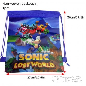 Двухсторонняя сумка для обуви "Ёжик Соник Super Sonic" – это не только практичны. . фото 1