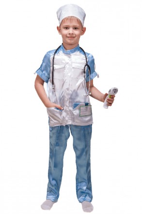  Карнавальний костюм Лікар №1 (хлопчик) блакитний KA-50289 Основна тканина: атла. . фото 2