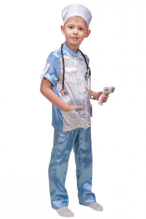  Карнавальний костюм Лікар №1 (хлопчик) блакитний KA-50289 Основна тканина: атла. . фото 4