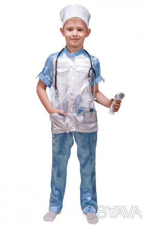 Карнавальний костюм Лікар №1 (хлопчик) блакитний KA-50289 Основна тканина: атла. . фото 1