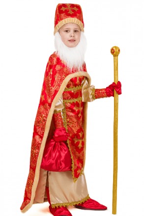 Карнавальний костюм Св.Миколай №2 (червоний) KA-50281 Основна тканина: парча; О. . фото 4