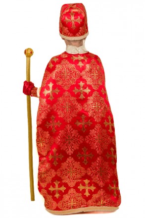  Карнавальний костюм Св.Миколай №2 (червоний) KA-50281 Основна тканина: парча; О. . фото 3
