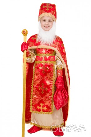  Карнавальний костюм Св.Миколай №2 (червоний) KA-50281 Основна тканина: парча; О. . фото 1