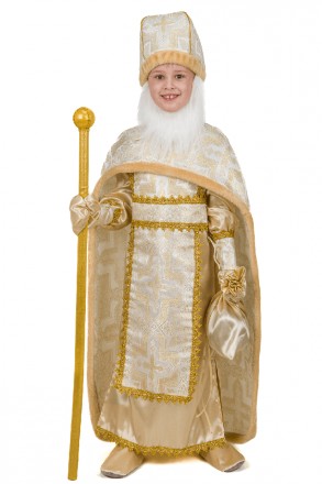  Карнавальний костюм Св.Миколай №2 (бежевий) KA-50280 Основна тканина: парча; Оз. . фото 2