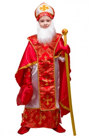  Карнавальний костюм Св.Миколай №1 KA-50279 Основна тканина: атлас; Оздоблювальн. . фото 4
